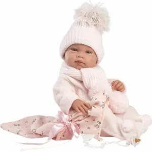 LLORENS - 84338 NEW BORN DÍVKO- realistická panenka miminko s celovinylovým tělem - 43 cm
