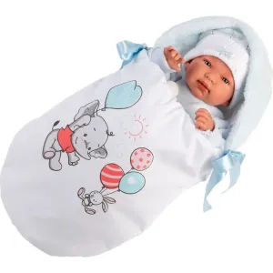 LLORENS - 84451 NEW BORN realistická panenka miminko se zvukem a měkkým látkovým tělem 44 cm