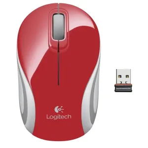 Optická Wi-Fi myš Logitech M187 910-002732, ergonomická, integrovaný scrollpad, červená