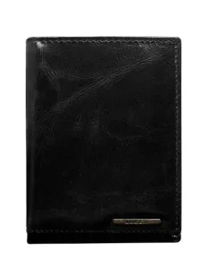 Černá pánská kožená peněženka bez zapínání #1358559