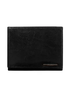 Černá pánská kožená peněženka bez zapínání #1358581