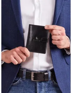 Černá vertikální pánská kožená peněženka #1359044