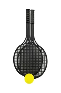 Soft tenis plast černý+míček v síťce