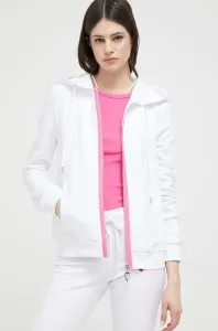 Bavlněná mikina Love Moschino dámská, bílá barva, s kapucí, hladká #5054889