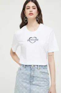 Bavlněné tričko Love Moschino bílá barva #5055123