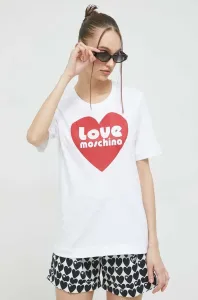 Bavlněné tričko Love Moschino bílá barva #4939237