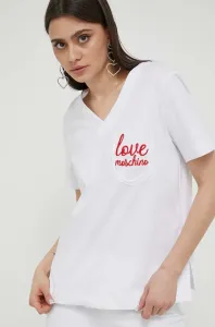Bavlněné tričko Love Moschino bílá barva #5911384