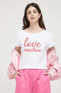 Bavlněné tričko Love Moschino bílá barva #5870554