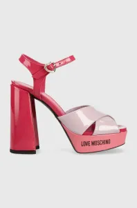 Kožené sandály Love Moschino San Lod Quadra 120 růžová barva, JA1605CG1G #5798409