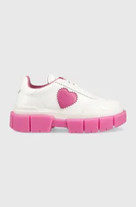 Kožené sneakers boty Love Moschino Sneakerd Belove 65 bílá barva, JA15676G1G