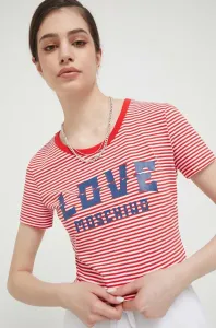 Tričko Love Moschino červená barva #5055486