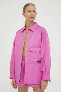 Bunda Lovechild dámská, růžová barva, přechodná, oversize #5889620