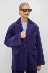 Manšestrová bunda Lovechild fialová barva, jednořadá, hladká