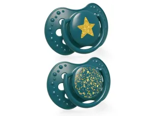 LOVI - Dudlík silikonový dynamický Stardust 3-6m 2 ks zelený