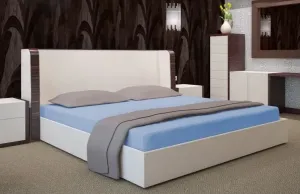 Modré prostěradlo na postel 160x200 cm #4853671