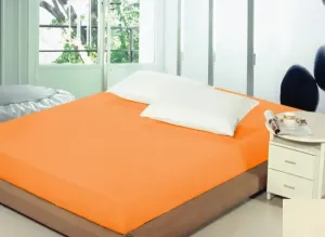 Prostěradla na postel světle oranžové barvy #2129369
