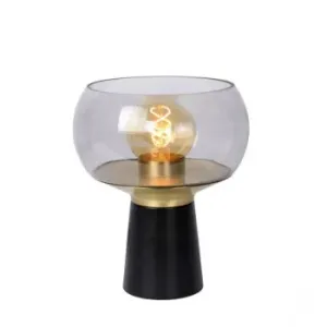 Lucide FARRIS stolní lampička 1xE27 černá/kouřové sklo