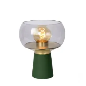 Lucide FARRIS stolní lampička 1xE27 zelená/kouřové sklo