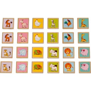 LUCY & LEO - Zvířátka - dřevěné dětské pexeso 24 kartiček