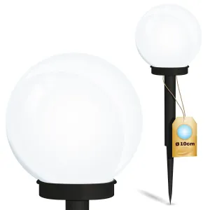 Svítidlo solární zahradní LED ATRIS do země Bílá koule 10cm LUMILED LUMSOL1010