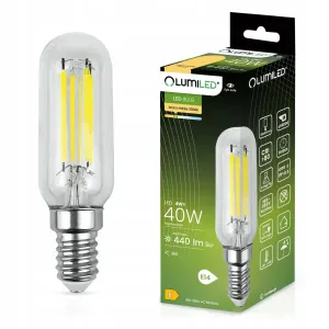 LED žárovka E14 T25 4W = 40W 440lm 3000K Teplá bílá Filament LUMILED