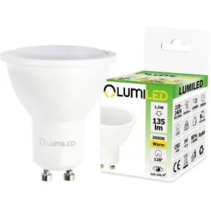 LED žárovka LED GU10 1,5W = 15W 135lm 3000K Teplá bílá 120° LUMILED