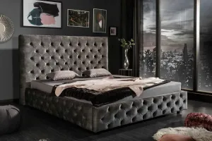 LuxD 29278 Designová postel Laney 180 x 200 cm olivově šedý samet - Skladem