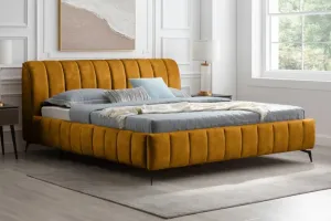 LuxD Designová postel Rotterdam 180 x 200 cm hořčičný samet