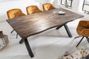 LuxD Designový jídelní stůl Evolution 160 cm hnědý / akácie