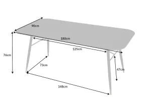 LuxD Jídelní stůl Laney 180 cm mramor černý