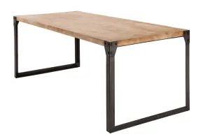 Estila industriální jídelní stůl Factory 200cm z kovu a dřeva akát