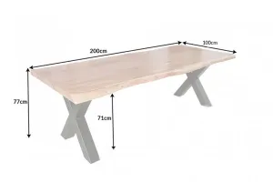 LuxD Luxusní jídelní stůl Massive X 200 cm akácie honey