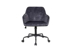 Estila Moderní otočná kancelářská židle Vittel v šedém potahu s kovovými nohami na kolečkách 89cm