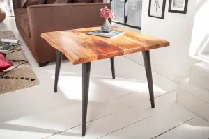 Estila Moderní čtvercový příruční stolek Tacoma z masivu a kovu 60cm