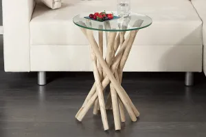 Estila Stylový jedinečný odkládací stolek Driftwood 35cm