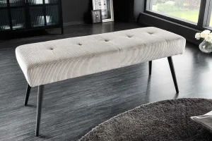 LuxD Designová lavice Bailey 100 cm světle šedý manšestr