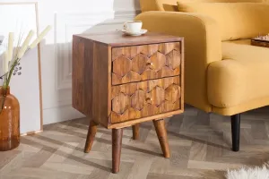 Estila Nadčasový noční stolek Mozaika z masivního dřeva palisandr