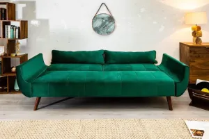 LuxD Rozkládací sedačka Amiyah, 215 cm, zelený samet