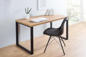 Estila Designový moderní pracovní stůl 128cm černá / dub