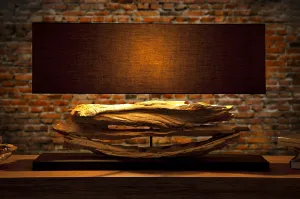 Estila Designová jedinečná stolní lampa z naplaveného dřeva