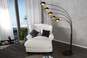 Estila Designová jedinečná stojací lampa Five Lights černo-zlatá