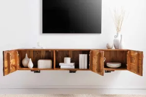 LuxD Designový závěsný TV stolek Shayla 160 cm hnědé mango