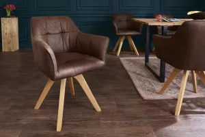 LuxD Designová židle Giuliana s područkami antik hnědá - skladem
