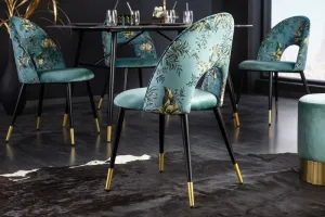 LuxD Designová jídelní židle Jalisa tyrkysový samet