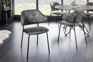 LuxD Designová jídelní židle Takuya šedý samet
