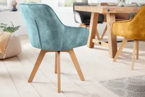 LuxD Designová otočná židle Gaura petrolejový samet