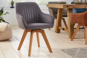 LuxD Designová otočná židle Gaura vintage šedá