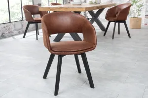 Estila Designová skandinávská židle Nordic Star hnědá