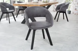 Estila Designová skandinávská židle Nordic Star tmavě šedá