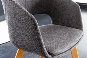 Estila Designová skandinávská židle Nordic Star šedá